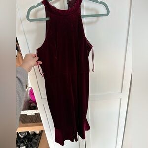 Burgundy Velvet Dress